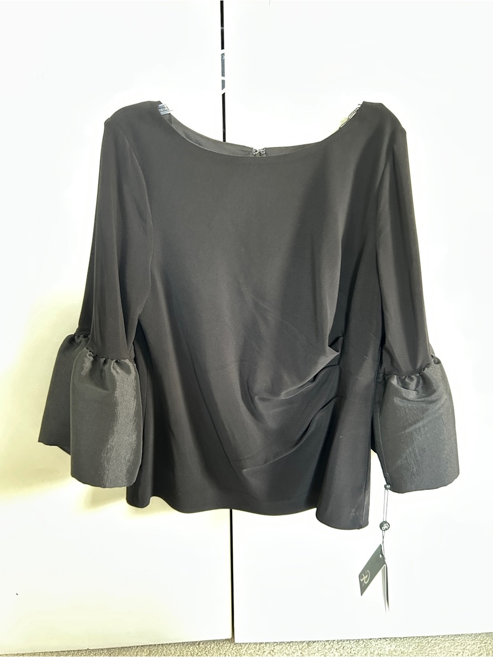 Adrianna Papell Black Bell-Sleeve Blouse